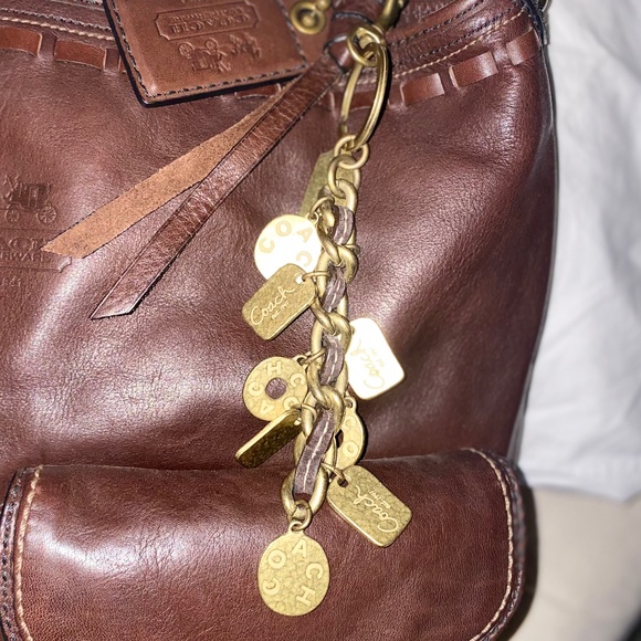 Vintage 2007 Bleecker Elisa Walnut Whipstitch Script Very Rare Coin Fob +Pouch - Picture 7 of 13